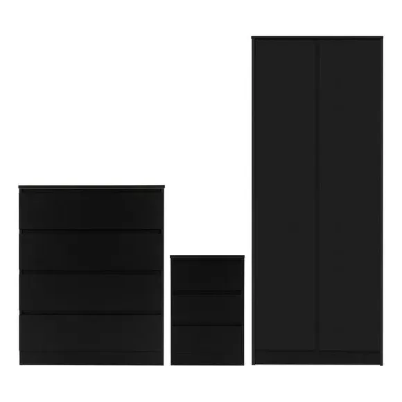 3-Piece Bedroom Furniture Set - Black image