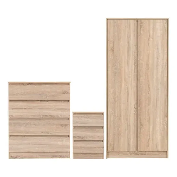 3-Piece Bedroom Furniture Set - Oak