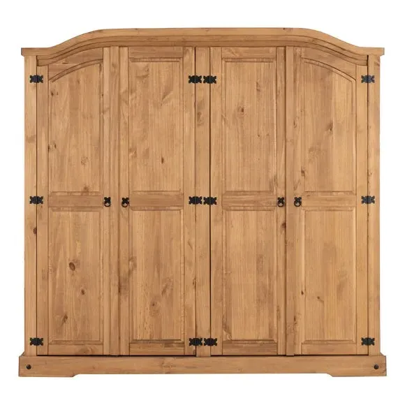 4-Door Wardrobe - Pine Wood