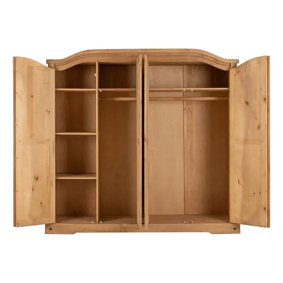4-Door Wardrobe - Pine Wood