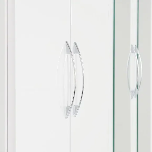 4-Door Wardrobe with Drawers - White, Oak Veneer