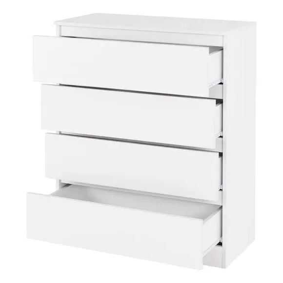 4-Drawer Chest of Drawers - White, Wood