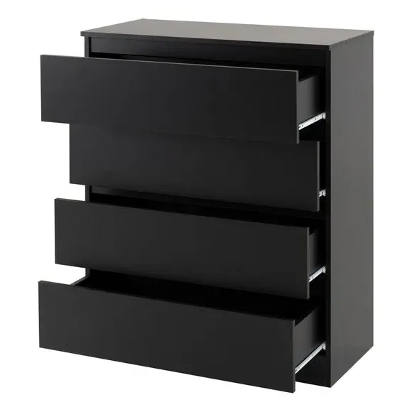 4-Drawer Chest with Quick Assembly - Black