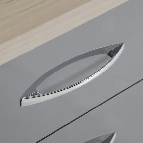 4-Drawer Dressing Table Set with Mirror - Grey