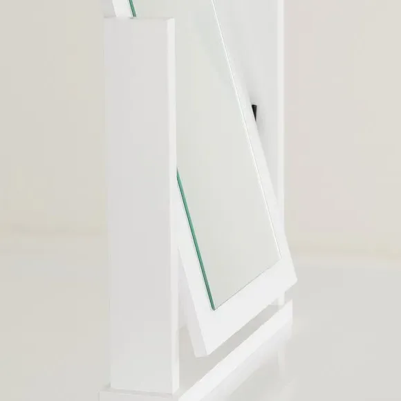 4-Drawer Dressing Table Set with Mirror - White