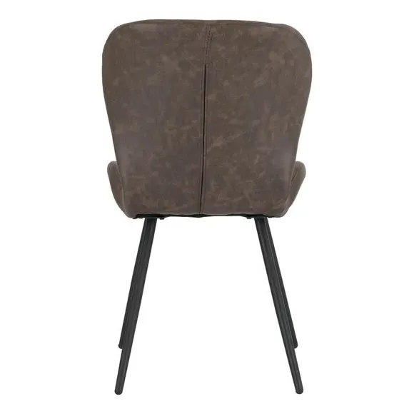 4-Piece Dining Chair Set - Brown, Faux Leather