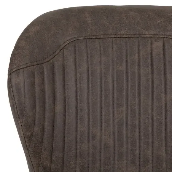 4-Piece Dining Chair Set - Brown, Faux Leather