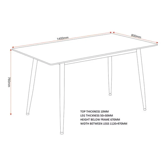 4-Seater Dining Table with 6 Chairs - Charcoal