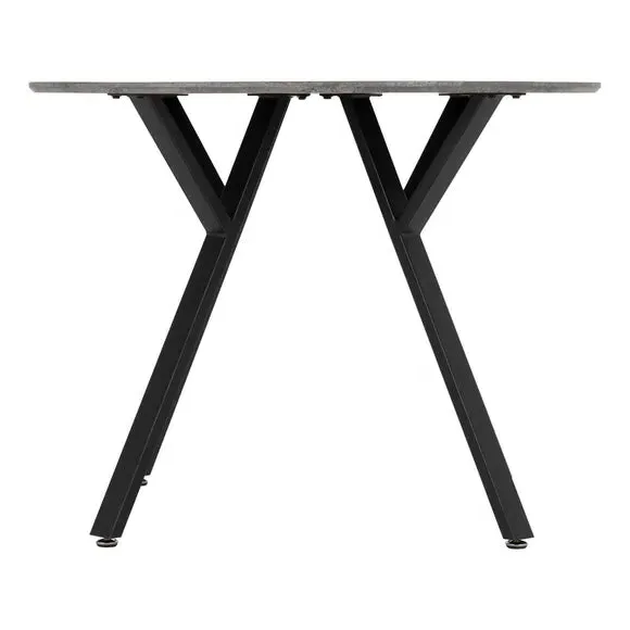 4-Seater Round Dining Set with Chairs - Grey