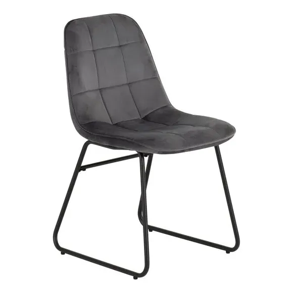 4-Seater Round Dining Set with Chairs - Grey
