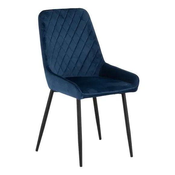 4-Seater Round Dining Set with Chairs - Navy