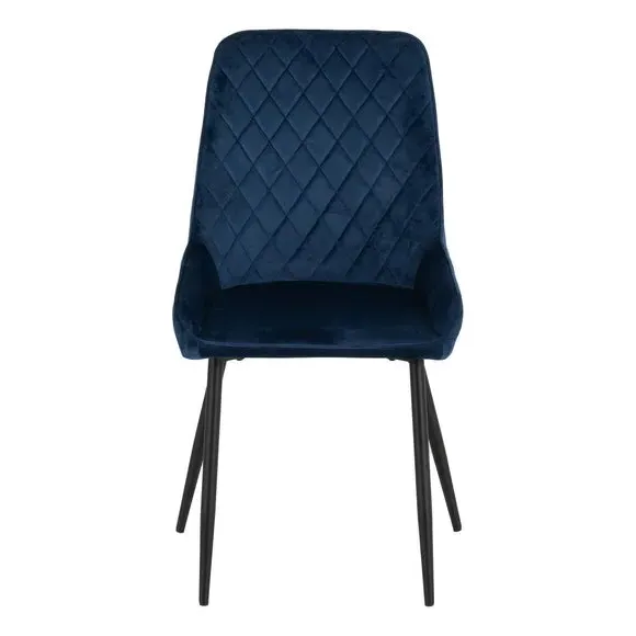 4-Seater Round Dining Set with Chairs - Navy