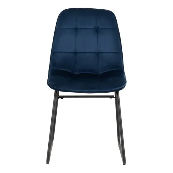 4-Seater Round Dining Set with Chairs - Navy