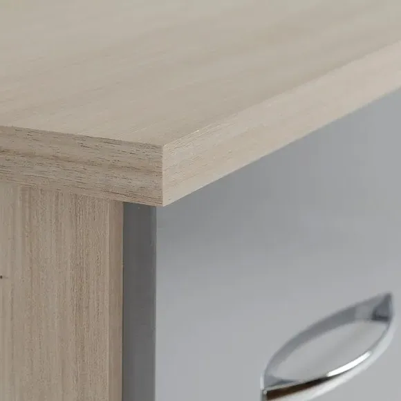 5 Drawer Chest - Grey, Oak Veneer