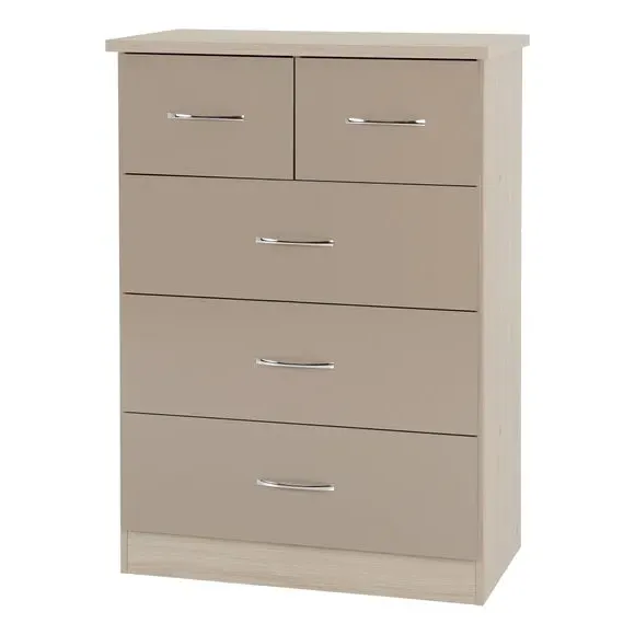 5 Drawer Chest - Natural, Oak Veneer