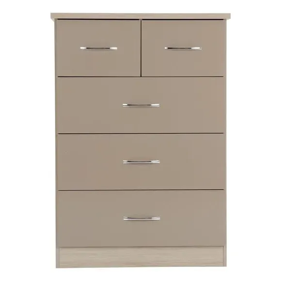 5 Drawer Chest - Natural, Oak Veneer