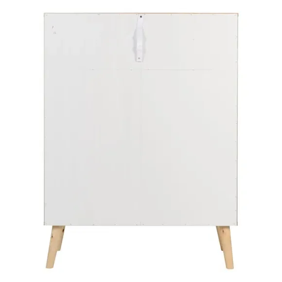 5-Drawer Chest Nordic Style - White, Pine