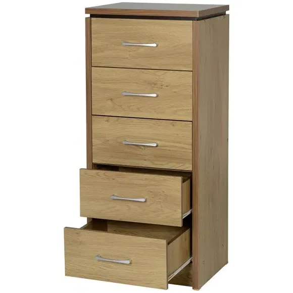 5-Drawer Chest Slim Design - Antique Pine