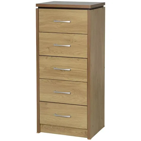 5-Drawer Chest Slim Design - Antique Pine image
