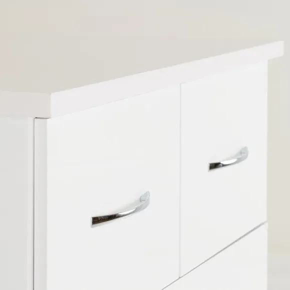 5 Drawer Chest - White, Oak Veneer