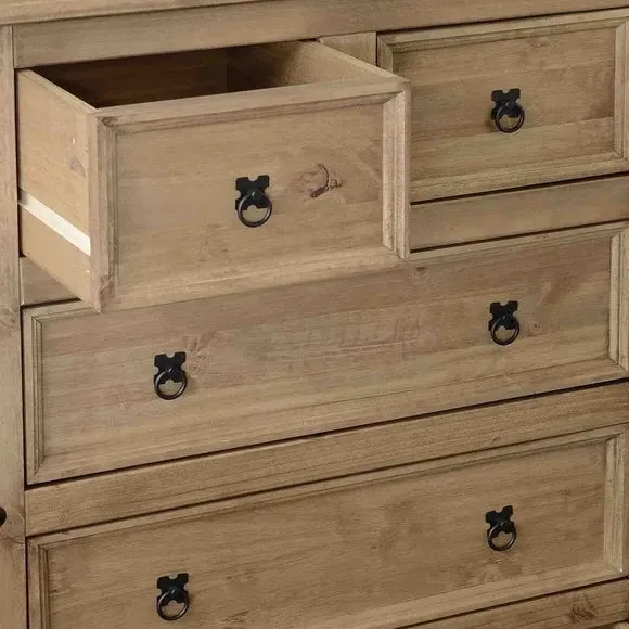 5-Drawer Chest with Metal Handles - Natural, Pine