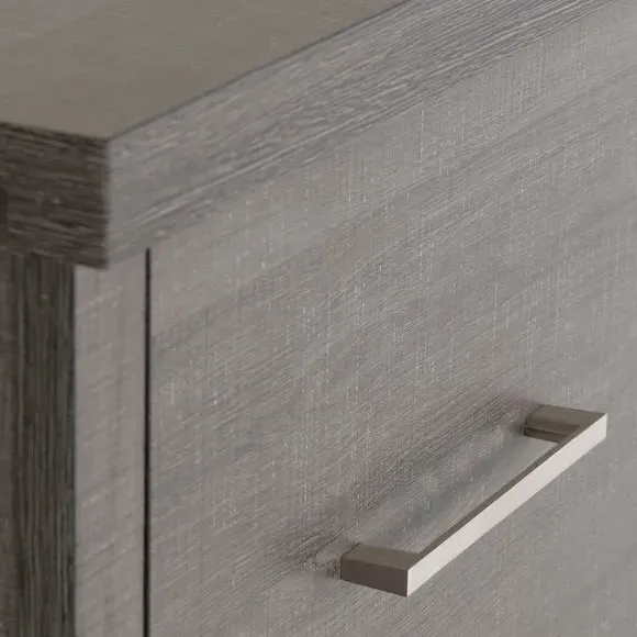5-Drawer Chest with Storage - Grey, Veneer