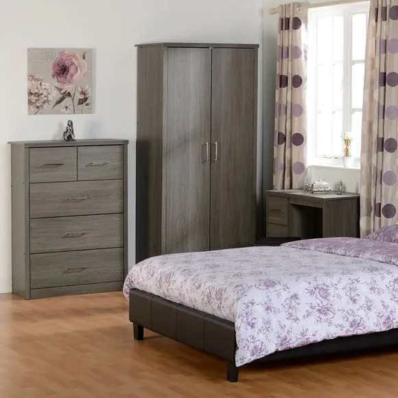 5-Drawer Chest with Storage - Grey, Veneer
