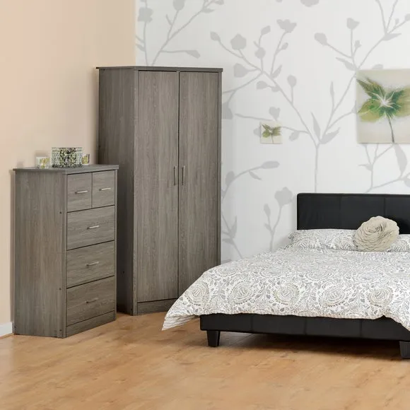 5-Drawer Chest with Storage - Grey, Veneer