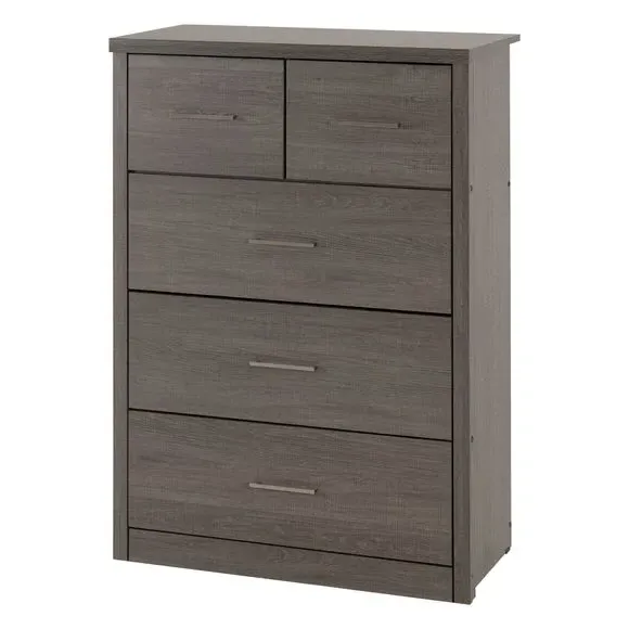 5-Drawer Chest with Storage - Grey, Veneer image