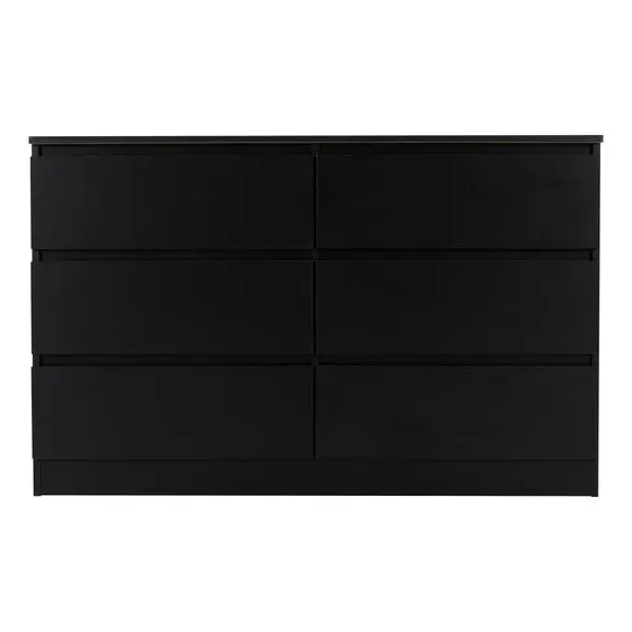 6-Drawer Chest of Drawers - Black, Wood