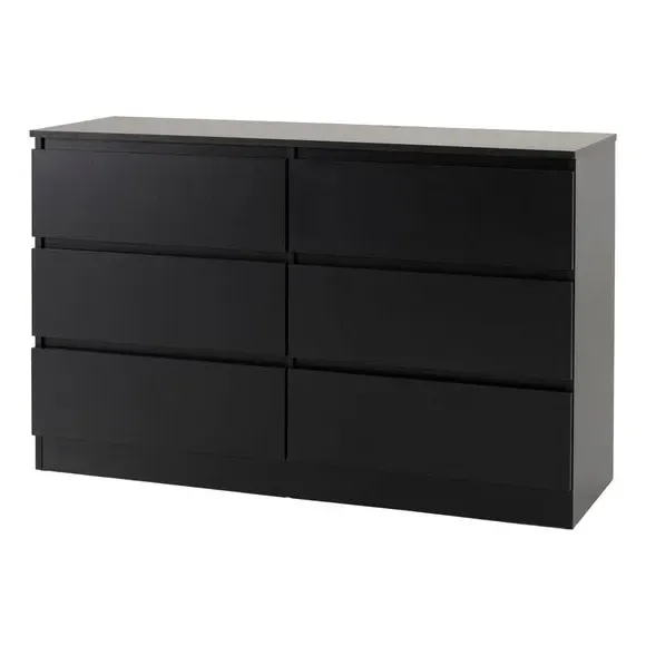 6-Drawer Chest of Drawers - Black, Wood image
