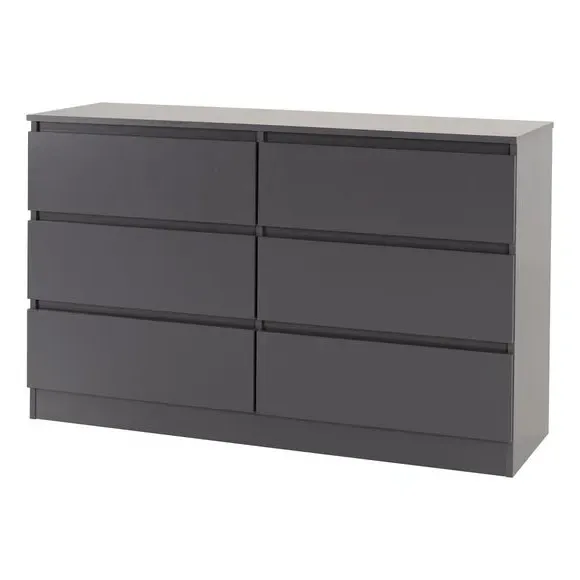 6-Drawer Chest of Drawers - Grey, Wood
