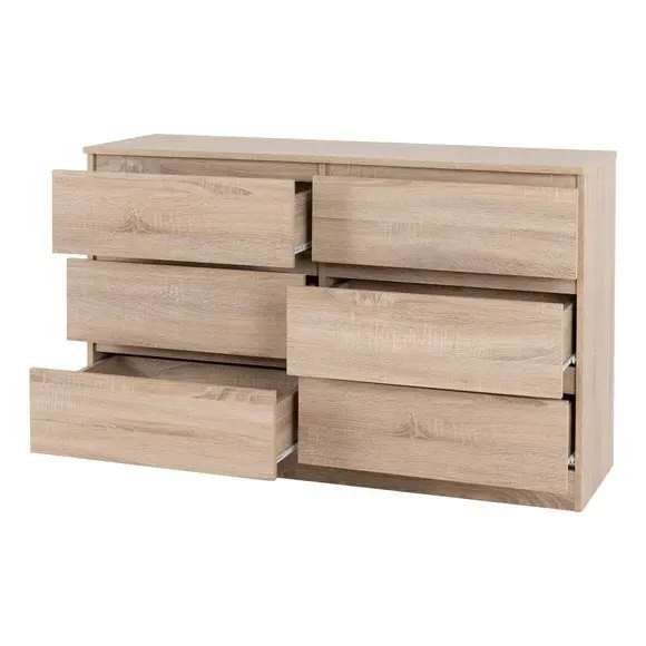 6-Drawer Chest of Drawers - Oak, Wood