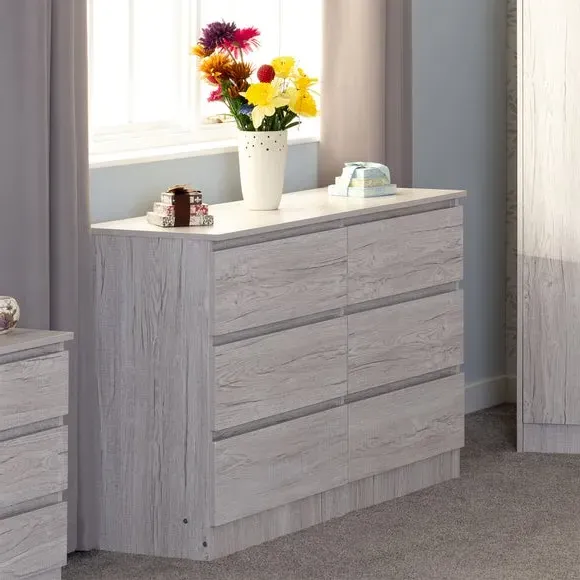 6-Drawer Chest of Drawers - Urban Snow, Wood