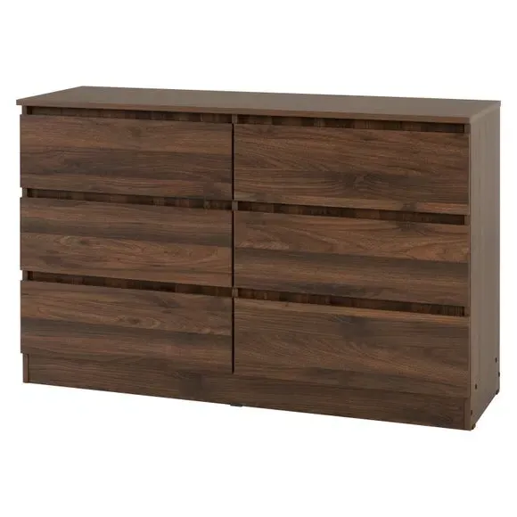 6-Drawer Chest of Drawers - Walnut, Wood