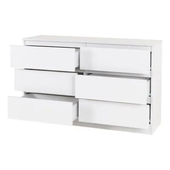 6-Drawer Chest of Drawers - White, Wood