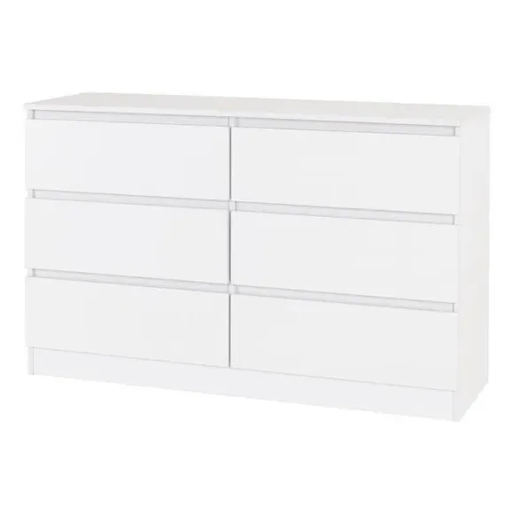 6-Drawer Chest of Drawers - White, Wood