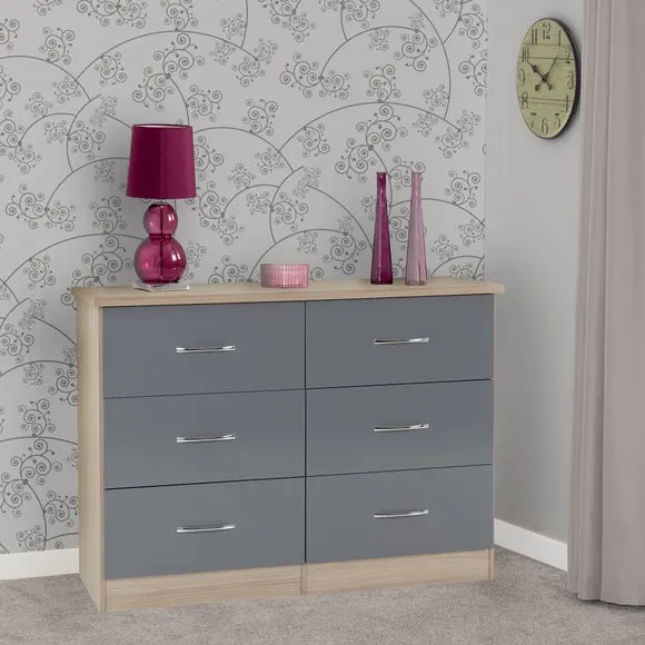 6-Drawer Chest with Gloss Finish - Grey image
