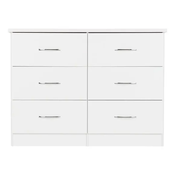 6-Drawer Chest with Gloss Finish - White