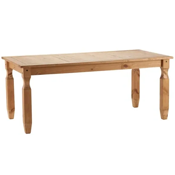 6-Seater Dining Set with Chairs - Natural, Pine