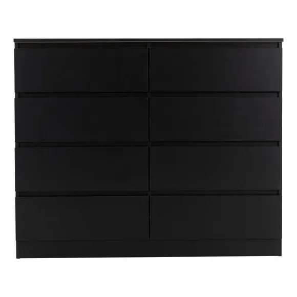 8-Drawer Chest of Drawers - Black, Wood