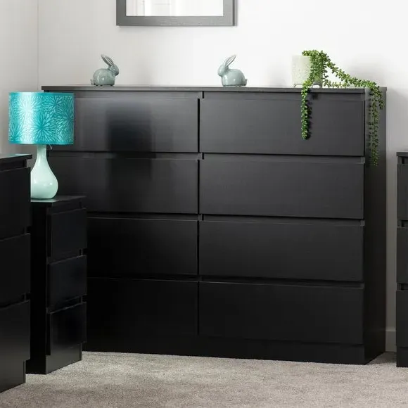 8-Drawer Chest of Drawers - Black, Wood image
