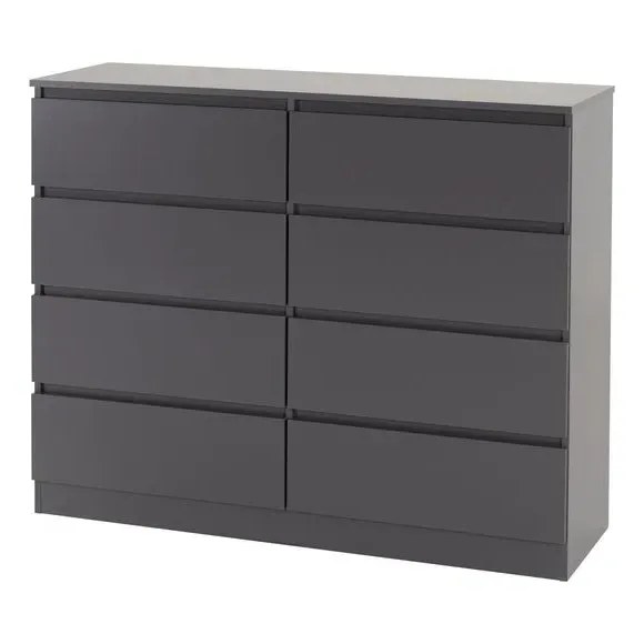 8-Drawer Chest of Drawers - Grey, Wood