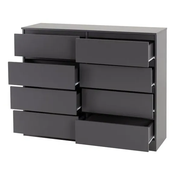 8-Drawer Chest of Drawers - Grey, Wood