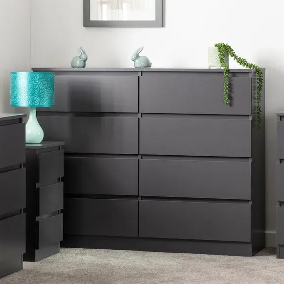 8-Drawer Chest of Drawers - Grey, Wood