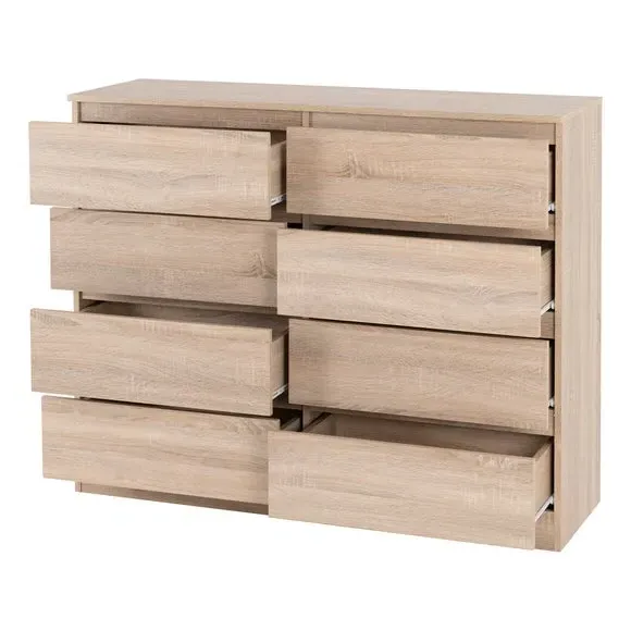 8-Drawer Chest of Drawers - Oak, Wood