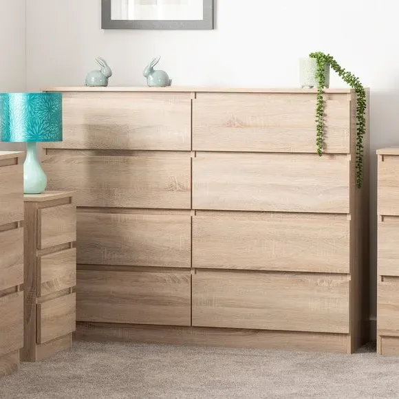 8-Drawer Chest of Drawers - Oak, Wood