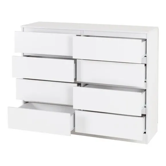 8-Drawer Chest of Drawers - White, Wood