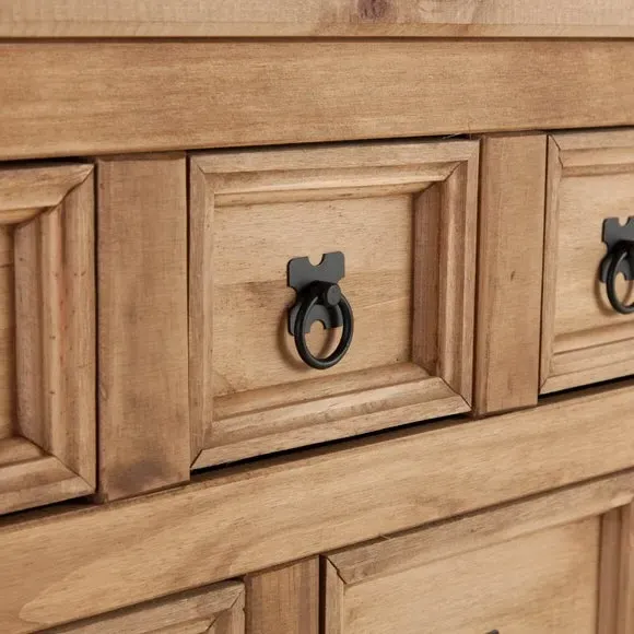 9-Drawer Chest with Metal Handles - Pine