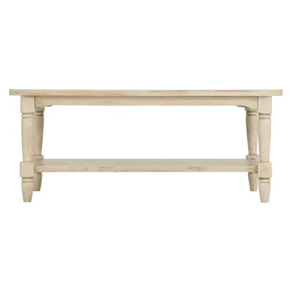 Coffee Table with Carved Details - White, Wood